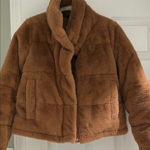 Women's Brown Faux Fur Jacket